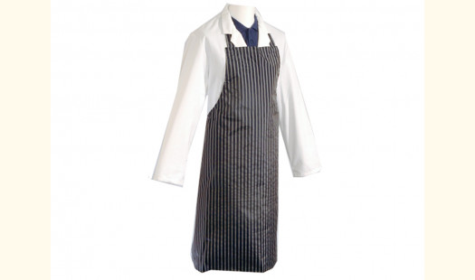 Professional 100% Cotton Striped Butchers/Kitchen/Cooks Apron (Navy Blue)